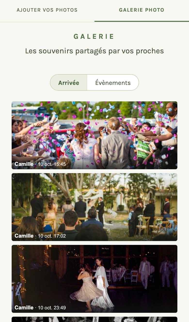 La galerie sur un téléphone, les photos les plus récentes en premier
